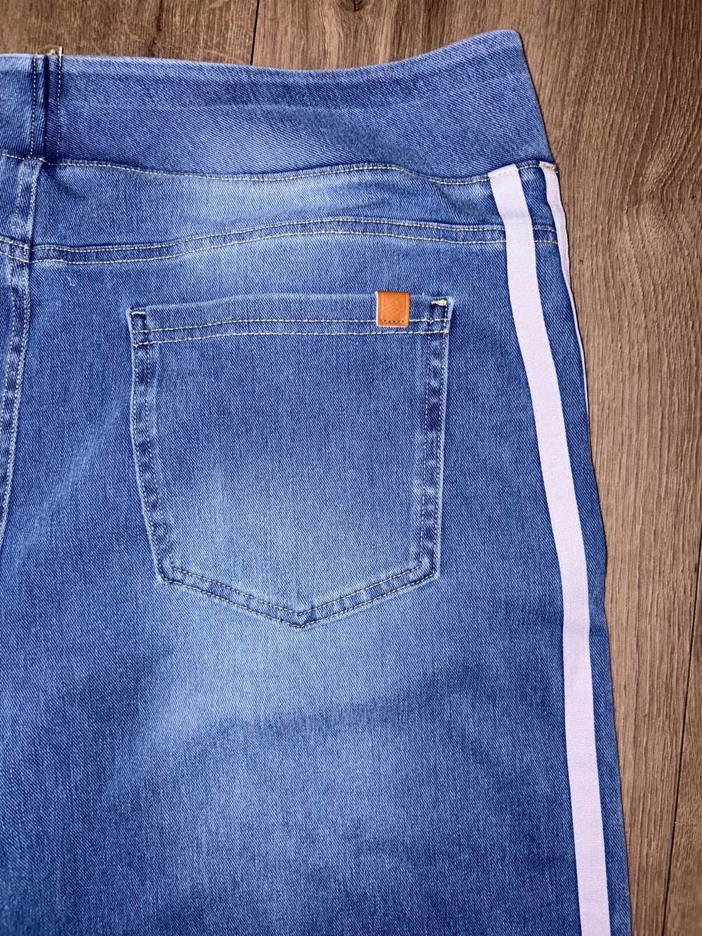 Halara Flex High Waisted Stripe Wide Leg Baggy Jeans Women's Tide Blue Denim - Picture 7 of 8